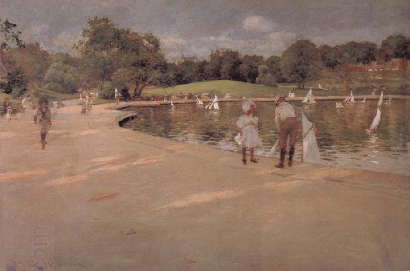 William Merritt Chase The boat in the park China oil painting art